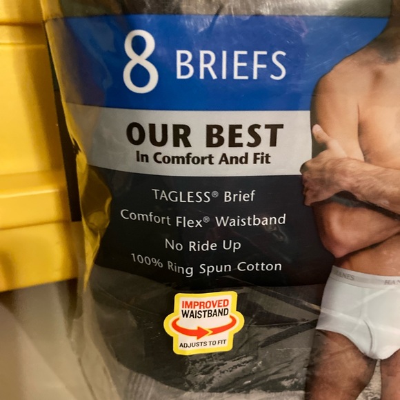 Hanes 8 Pack Best Tagless Briefs Size 2X Cotton NWT - Picture 2 of 3